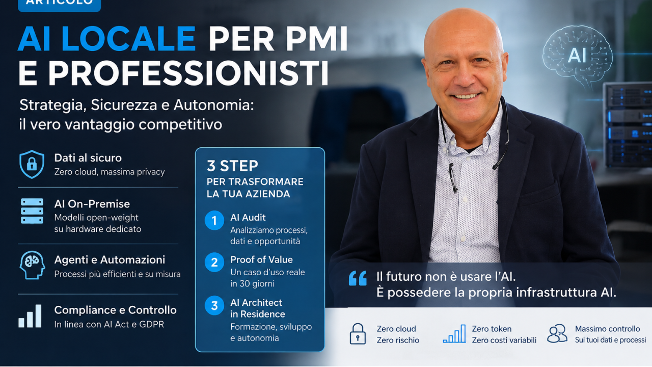 AI locale per PMI e professionisti: strategia, sicurezza, autonomia e controllo dei dati aziendali